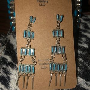 Native American made Zuni dangle earrings